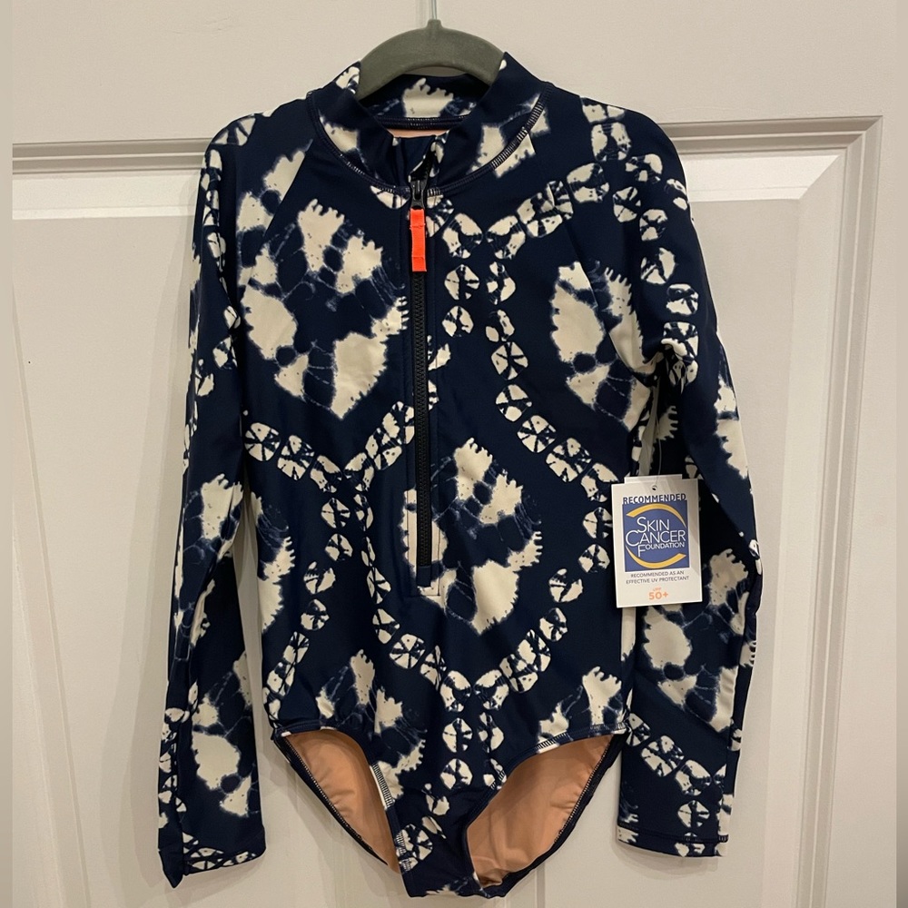 Crewcuts Audrey Tie Dye Rashguard Swimsuit SPF 50